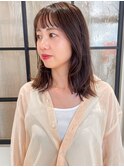 オン眉バングのミディアムボブ!
