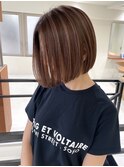 ハイライトバレイヤージュダブルカラーショートカット