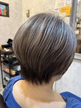 シンミシエル 京都北野白梅町(shinmiciel) 丸みショート前髪ありイメチェン30代40代50代60代ショート