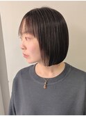 着物ヘア/ダークアッシュ/ミディアムレイヤーカット/天王町HA16