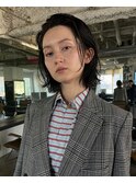 シースルーバングのフレンチボブ