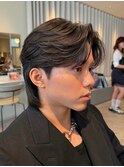 毛流れセンターパートウルフニュアンスパーマフェザーパーマ黒髪