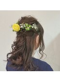 【Neolive cino】生花で華やか！！ ハーフアップ