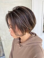 ナイーブヘアデザイン(NAiVE HAIR DESIGN)&nbsp;【NAiVE hair】ショートBOBxバレイヤージュハイライトカラー