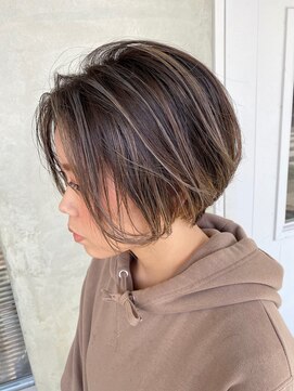 ナイーブヘアデザイン(NAiVE HAIR DESIGN) 【NAiVE hair】ショートBOBxバレイヤージュハイライトカラー