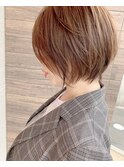 丸み透け感ボブ
