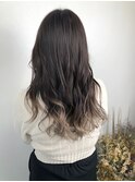 コントラスト裾カラー　ホワイトベージュ