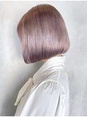 ホワイトラベンダーボブ_グレージュカラーボブウルフ_ba363213