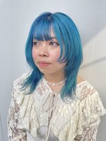 カリーナコークス 原宿 渋谷(Carina COKETH) 水色/ウルフカット/インナーカラー/ダブルカラー/レイヤーカット