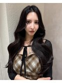 髪質改善縮毛矯正レイヤーカット顔周り前髪韓国ミニウルフ/銀座
