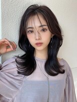 アフロート エル 大阪(AFLOAT L) 暗髪で出せるこなれ感!フェイスレイヤー×ナチュラルセミロング