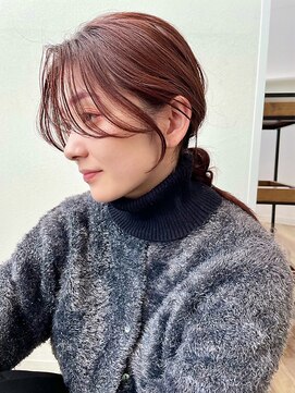 顔まわりカット/小顔見せ/まろやかブラウンベージュ