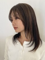 トリッカ シブヤ(TRICCA SHIBUYA)&nbsp;ミディアム顔周りレイヤーくびれシースルーバング髪質改善カラー