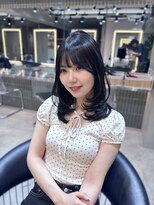 ロンドクロエ 横浜(Lond Chloe)&nbsp;ミディアムレイヤーカット/オリーブグレー/韓国風/小顔前/横浜