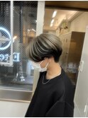 センターパート×アンブレラ×グレージュ