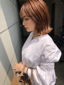 アンユージュアル(unusual) ○ブリーチなし　韓国風オレンジベージュ/シアカラー