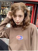 ピンアレンジ_オリーブカラーハイライトカラー_86568