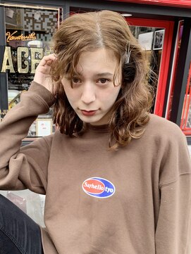 アイティー バイ アルバム 中野店(IT by ALBUM) ピンアレンジ_オリーブカラーハイライトカラー_86568