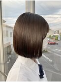 ツヤ髪ミディアムボブストレート/大人ボブ/倉敷