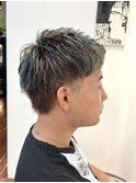 メンズ/ツーブロック/爽やかショート/学割/アッシュカラー