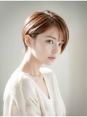 マロンベージュ/ショートカット/ひし形ショートボブ20代30代40代
