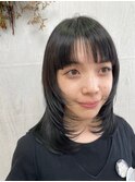 ハイレイヤー大人可愛いフェイスレイヤー地毛風カラー