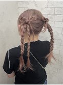 ｙ２ｋヘアアレンジリボンアレンジ編みおろしアレンジ