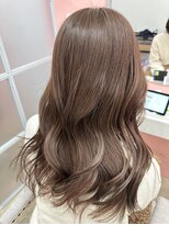 en.武蔵小杉　髪質改善トリートメント/縮毛矯正/ヘッドスパ/透明感カラー【エン】 &nbsp;ブリーチ無しダブルカラー　【透明感ベージュ】