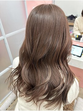 en.武蔵小杉 髪質改善トリートメント/縮毛矯正/ヘッドスパ/透明感カラー【エン】 ブリーチ無しダブルカラー 【透明感ベージュ】