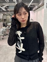 ハニー 町田(HONEY)&nbsp;黒髪/シースルーバング/鎖骨レイヤー/ミディアムレイヤー