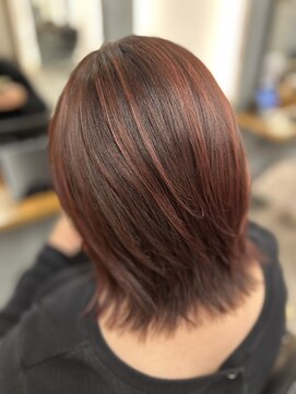 ギルド 清瀬店(GUILD) 艶感引き立つレッドブラウンボブ