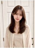 顔まわりレイヤー/ひし形シルエット/シースルーバング/前髪/新宿