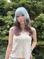 フラム 渋谷(flamme)&nbsp;水色ミントカラー×ブラウンベージュ◎ルーツカラー