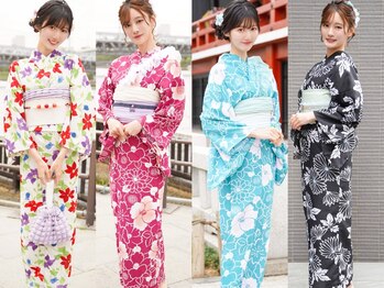 バサラ 新宿駅前店(VASARA)の写真/【花火大会】手ぶらで浴衣美人に。最旬トレンド浴衣レンタル×崩れないヘアセットで誰より可愛く映える夏!