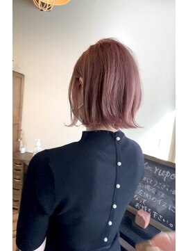 ルポル 大通店(rupolu) ピンクパープルの外はねボブ