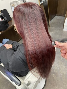 ムーブ(Moob) ブリーチ無し艶感たっぷりレッド系カラー♪【別府】