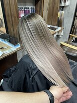 ラフ(LAFF) #バレイヤージュ#グレージュカラー#ボブウルフ#ココアベージュ