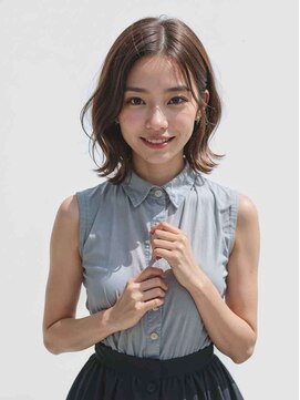 エル 横浜(eL) ◎前髪パーマ レイヤーロング 黒髪 グレーベージュ 小顔