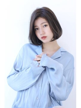 オーロ 緑地公園店(ORO) ローライトココアブラウン大人かわいいゆるふわシアーカラーボブ