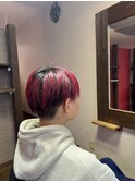 メンズカット刈り上げマッシュレッドカラー奥行きショート