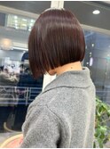 ボブ　卵型　ストレート　ミニボブ