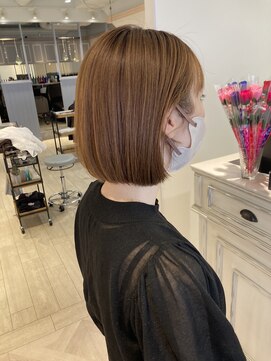 シェノン 赤羽店(CHAINON) チェリーブラウンシースルーバング丸みボブ赤羽駅近美容院