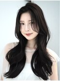 アッシュベージュくびれヘアモテ髪フェミニンロング