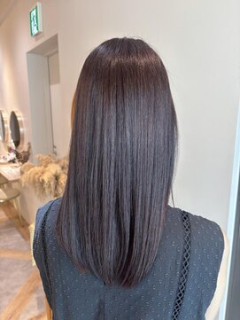 アンド ラ ブランシュ(&.La Blanche) アプリコットオレンジ/くびれヘア/ストレート/縮毛矯正