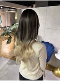 バレイヤージュエクステ  髪質改善ストレート