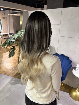 ハンナ 札幌(HANNAH) バレイヤージュエクステ  髪質改善ストレート