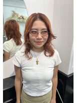 アオ(AO。)&nbsp;ブリーチカラー/オレンジ/オレンジブラウン/パーマ風スタイル