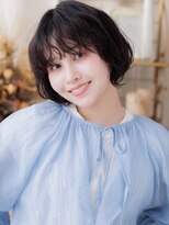 カバーヘア ブリス 大宮西口(COVER HAIR bliss) 丸みボブレイヤーウルフパーマ黒髪くびれハッシュカット30代a