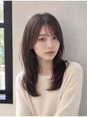 セミロングレイヤーカット×小顔ハッシュカット20代30代40代池袋