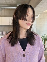 ハイジア(hygea) 30代40代前髪ぱっつん前髪前下がりセミロングレイヤーカット